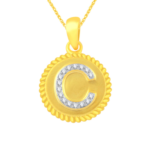 1/20 CTW Diamond Initial 18" Pendant in 10KT Yellow Gold; Initial C