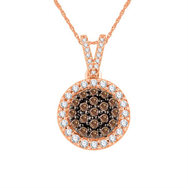 Mochaccino 1/2 CTW Diamond 18" Pendant in 10KT Rose Gold