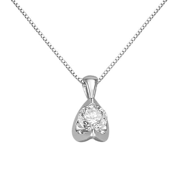 5/8 CTW Diamond Solitaire 18" Pendant in 14KT White Gold