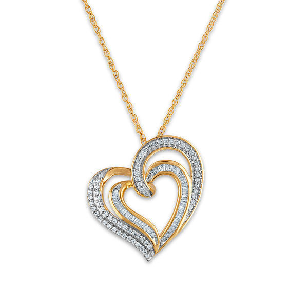 1/2 CTW Diamond Heart 18" Pendant in 10KT Yellow Gold