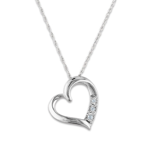 1/30 CTW Diamond Heart 18" Pendant in 10KT White Gold