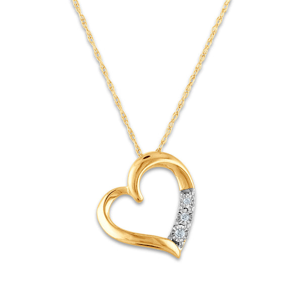1/30 CTW Diamond Heart 18" Pendant in 10KT Yellow Gold