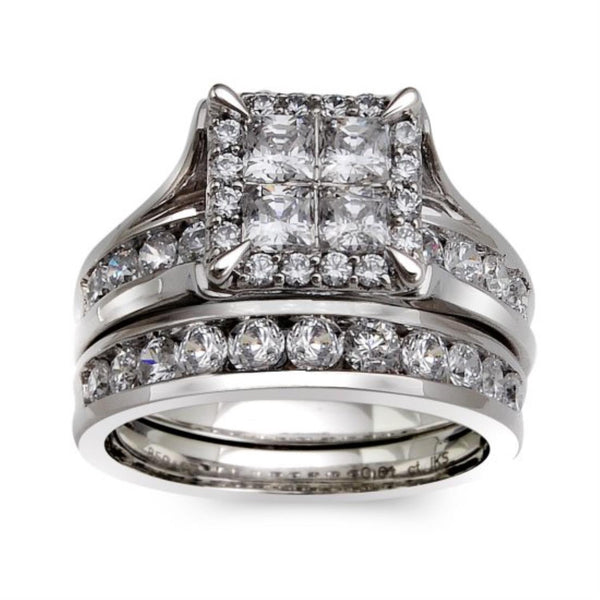 2 CTW Diamond Halo Bridal Set Ring in 10KT White Gold