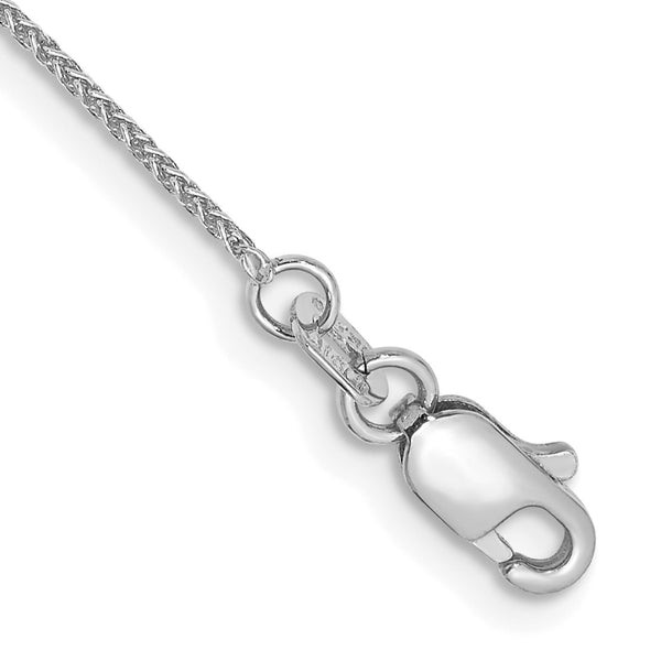 10KT White Gold 10" 0.8MM Spiga Link Anklet