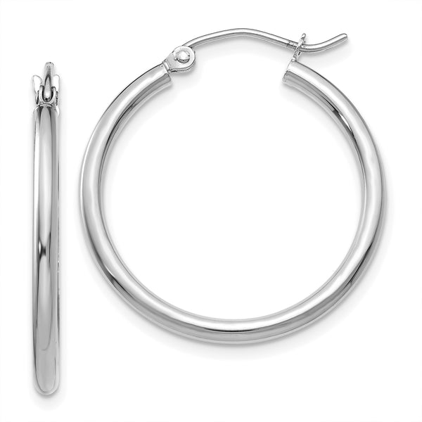 10KT White Gold 22X2MM Hoop Earrings