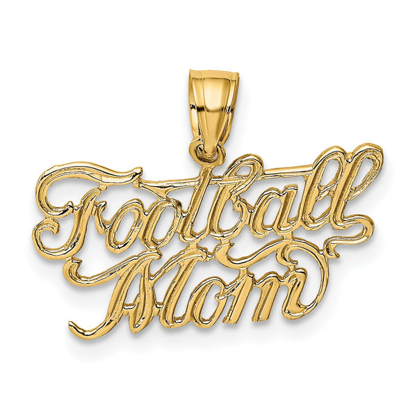 10KT Yellow Gold 11X21MM Football Mom Charm
