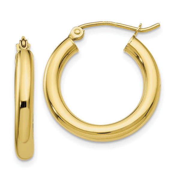 10KT Yellow Gold 15X3MM Hoop Earrings