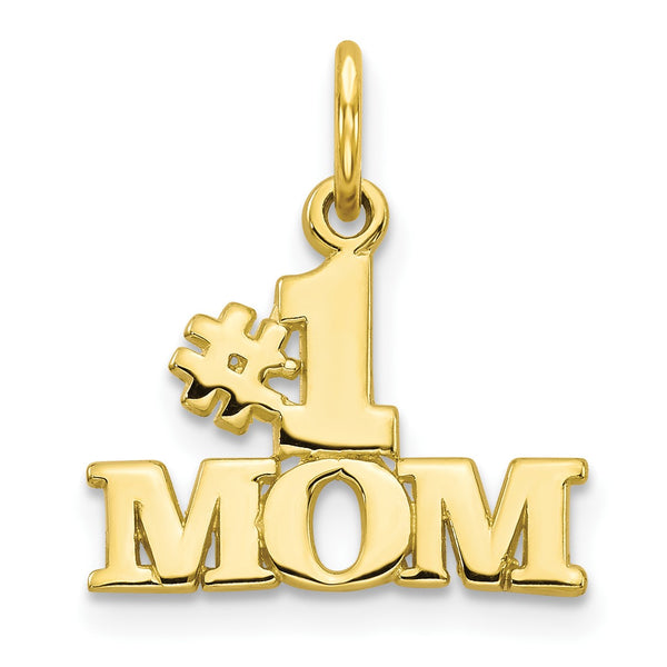 10KT Yellow Gold 18X16MM Mom Pendant-Chain Not Included; Initial 1