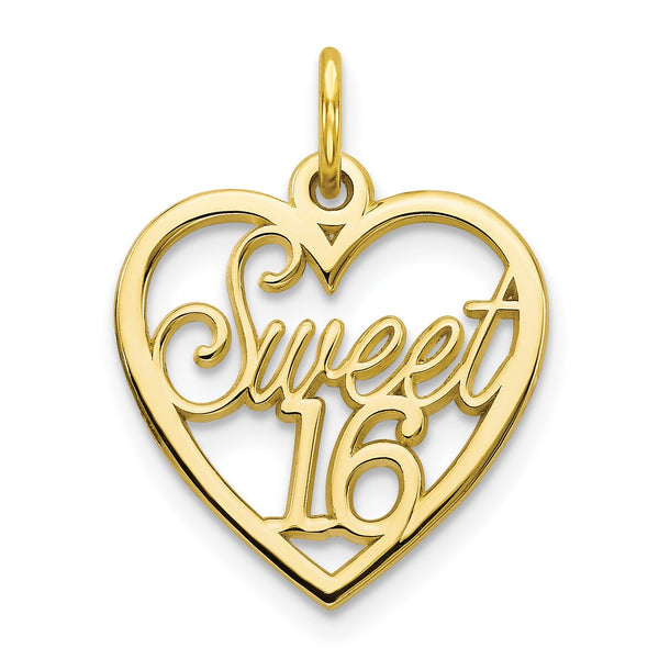 10KT Yellow Gold 20X14MM Sweet 16 Charm