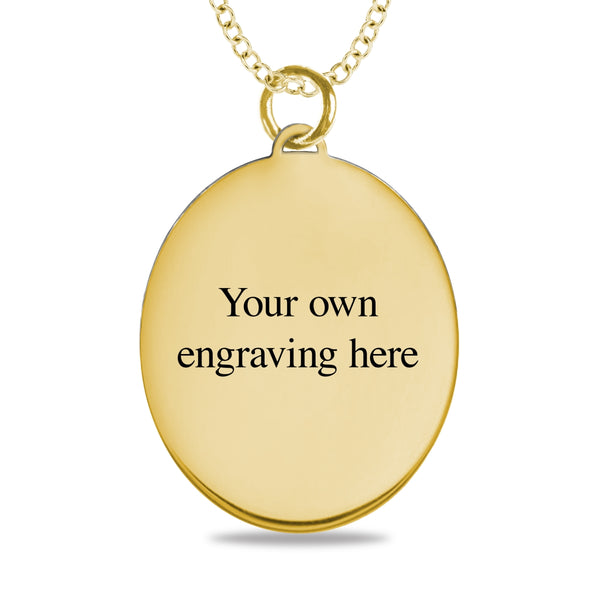 Mitchell K 10KT Yellow Gold 21X28MM 18" Guadalupe Engravable Necklace