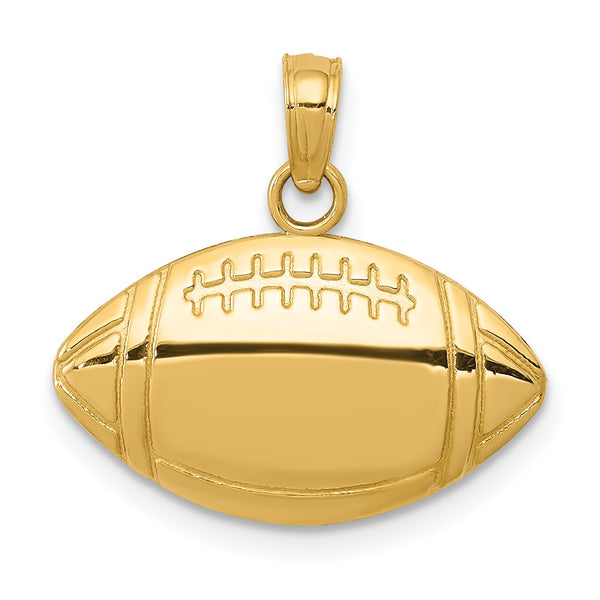 10KT Yellow Gold 22X18MM Football Pendant