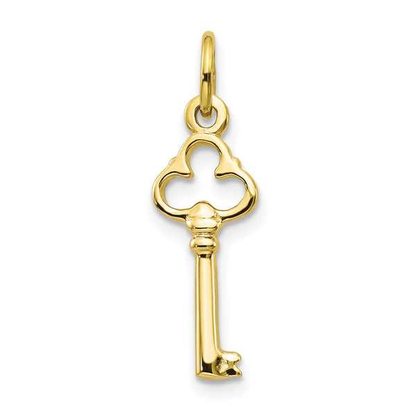 10KT Yellow Gold 22X5MM Key Pendant-Chain Not Included