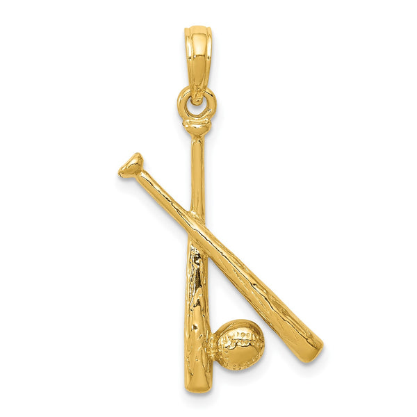 10KT Yellow Gold 29X13MM Baseball Pendant