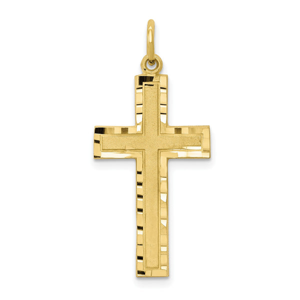 10KT Yellow Gold 32X16MM Cross Pendant-Chain Not Included