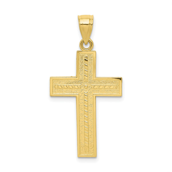 10KT Yellow Gold 33X18MM Cross Pendant-Chain Not Included