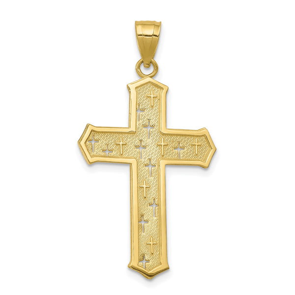10KT Yellow Gold 35X21MM Cross Pendant-Chain Not Included