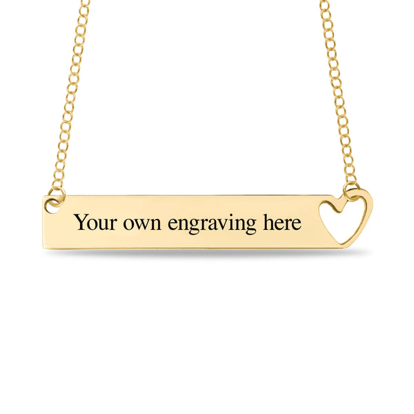 Mitchell K 10KT Yellow Gold 40X8MM 18" Heart Engravable Necklace