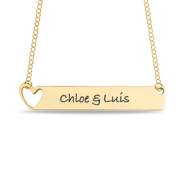 Mitchell K 10KT Yellow Gold 40X8MM 18" Heart Engravable Necklace