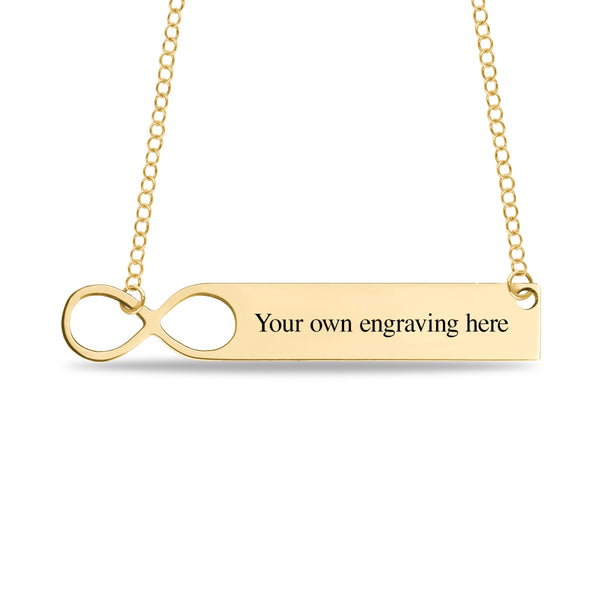 Mitchell K 10KT Yellow Gold 40X8MM 18" Infinity Engravable Necklace