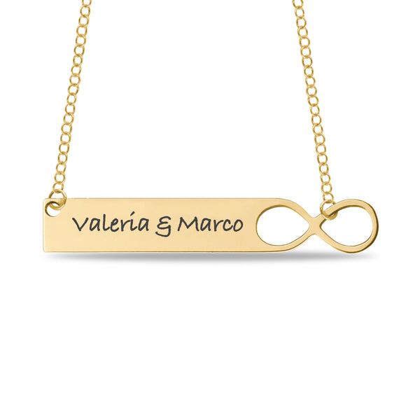 Mitchell K 10KT Yellow Gold 40X8MM 18" Infinity Engravable Necklace