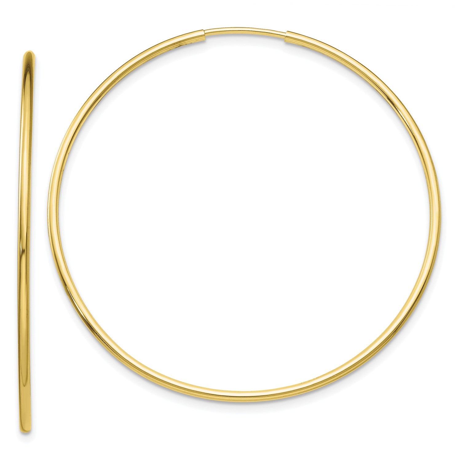 Gold endless hoop earrings sale