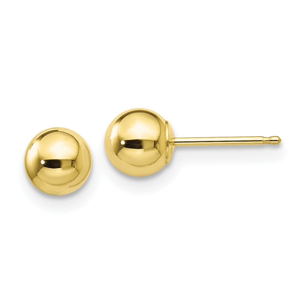 10KT Yellow Gold 5MM Ball Stud Earrings