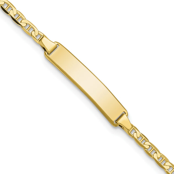 10KT Yellow Gold 5.5" 4.3MM Anchor Link ID Bracelet