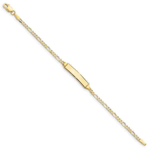 10KT Yellow Gold 5.5" 5MM Childrens Figaro ID Bracelet