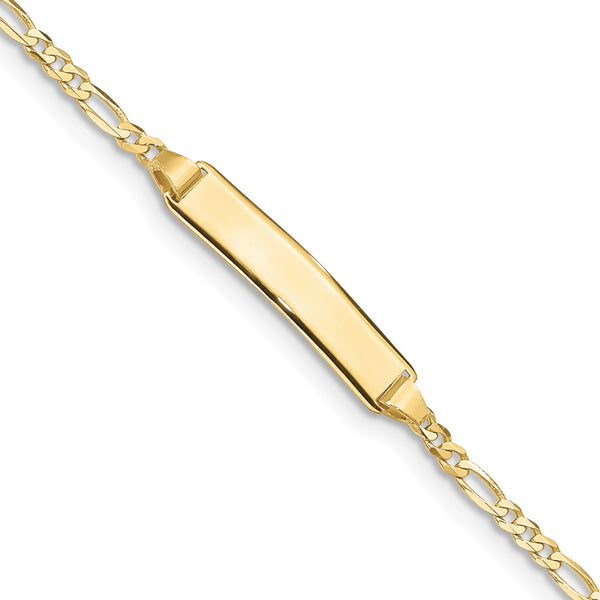 10KT Yellow Gold 5.5" 5MM Childrens Figaro ID Bracelet