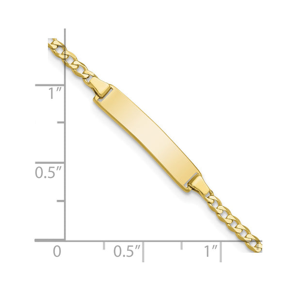 10KT Yellow Gold 6" 4.3MM Childrens Curb ID Bracelet