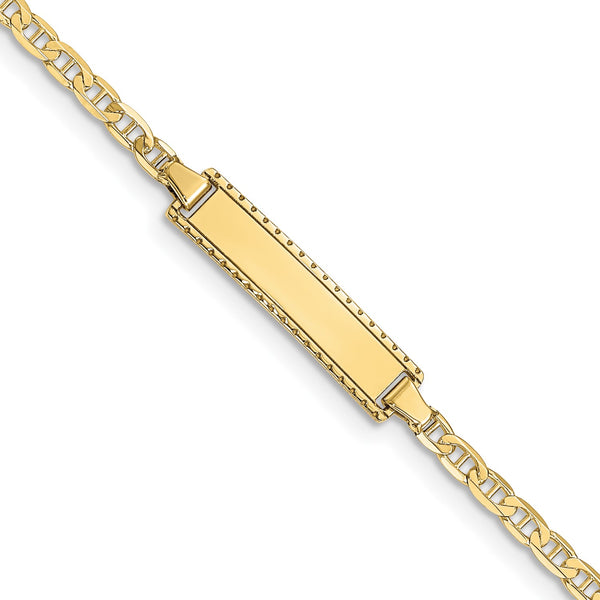 10KT Yellow Gold 6" 4.7MM Anchor Link ID Bracelet