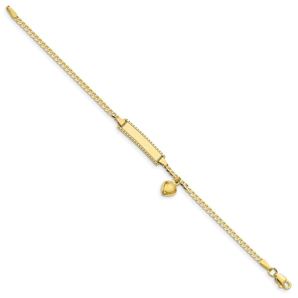 10KT Yellow Gold 6" 4.7MM Childrens Curb ID Bracelet