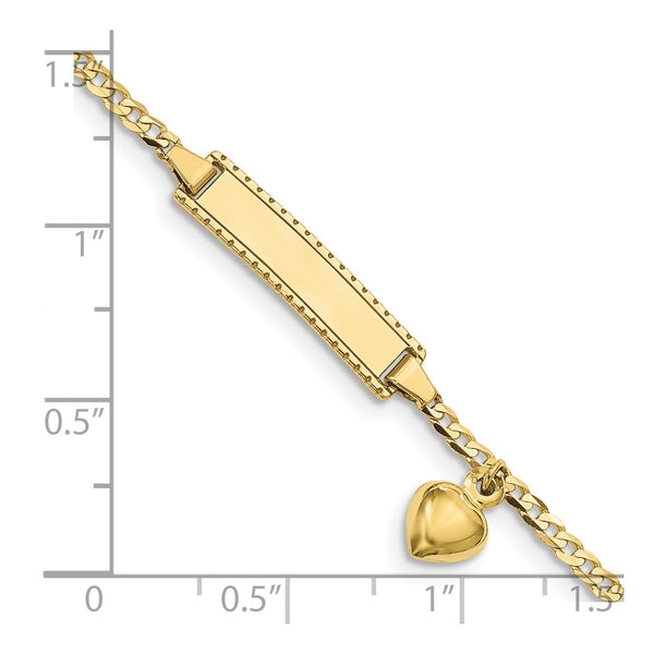 10KT Yellow Gold 6" 4.7MM Childrens Curb ID Bracelet