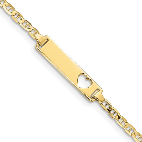10KT Yellow Gold 6" 4.8MM Anchor Link ID Bracelet