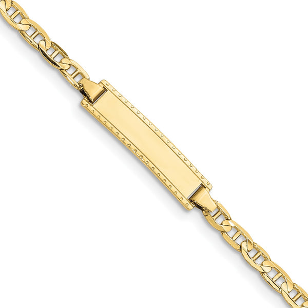 10KT Yellow Gold 6" 4.8MM Anchor Link ID Bracelet