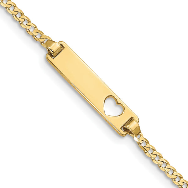 10KT Yellow Gold 6" 4.8MM Childrens Curb ID Bracelet