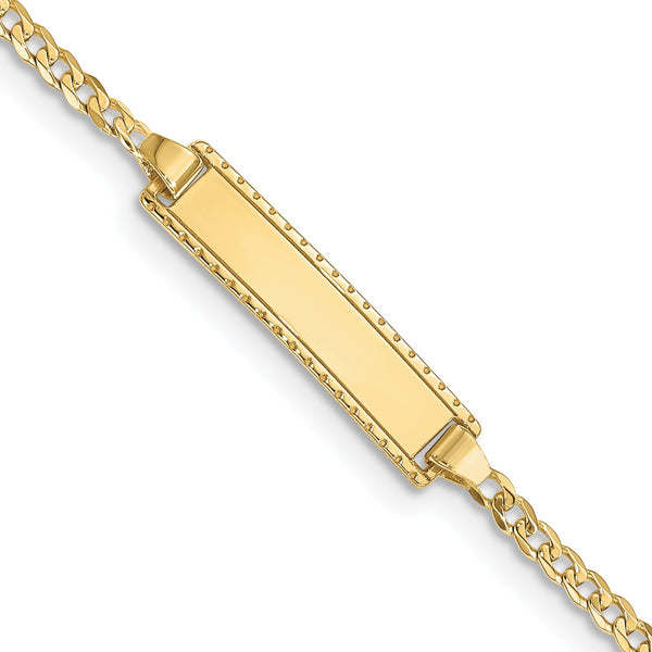 10KT Yellow Gold 6" 4.8MM Childrens Curb ID Bracelet
