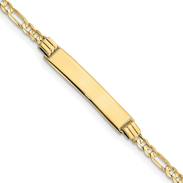 10KT Yellow Gold 6" 5.5MM Childrens Figaro ID Bracelet