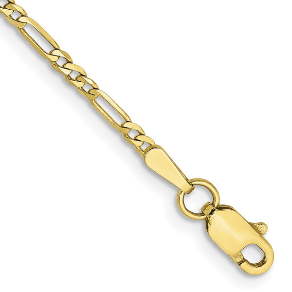 10KT Yellow Gold 7" 1.75MM Lobster Clasp Figaro Bracelet