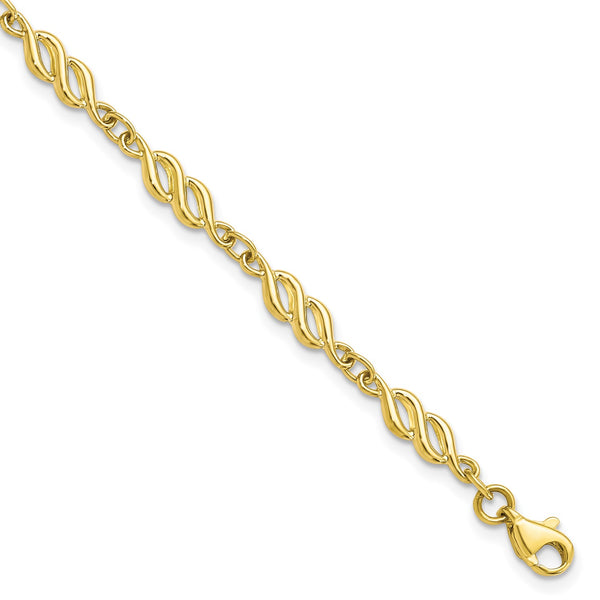 10KT Yellow Gold 7.25" 5MM Fancy Lobster Clasp Bracelet