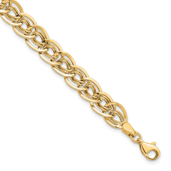 10KT Yellow Gold 7.25" 8MM Flat Curb Bracelet