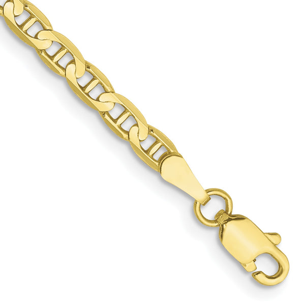 10KT Yellow Gold 7" 3MM Anchor Link Bracelet