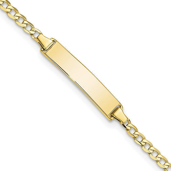 10KT Yellow Gold 7" 4.07MM Flat Curb ID Bracelet