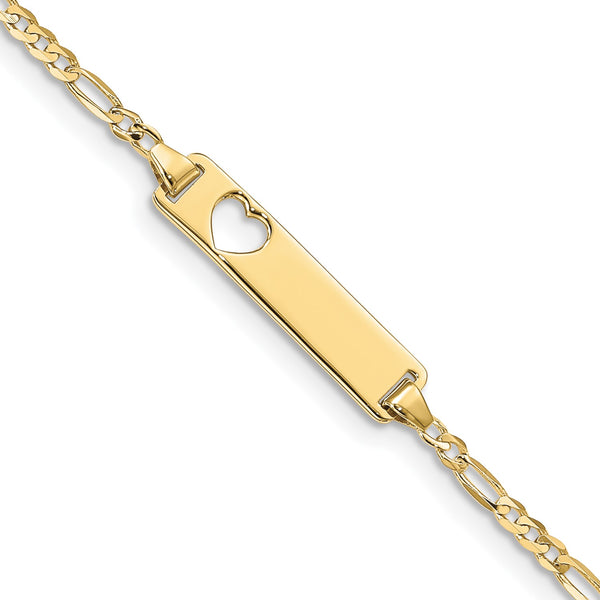 10KT Yellow Gold 7" 5.01MM Figaro ID Bracelet