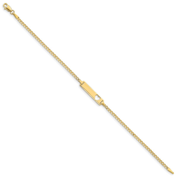 10KT Yellow Gold 7" 5.01MM Flat Curb ID Bracelet