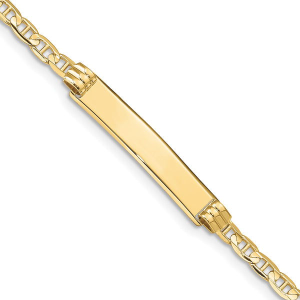 10KT Yellow Gold 7" 5.1MM Anchor Link ID Bracelet