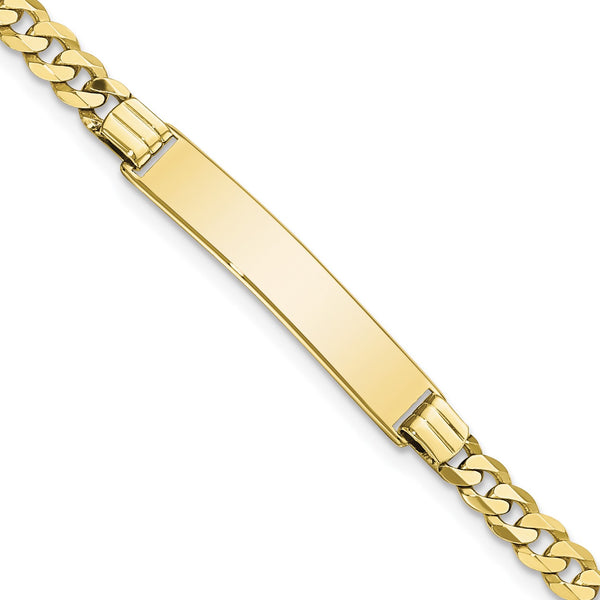 10KT Yellow Gold 7" 6.28MM Flat Curb ID Bracelet