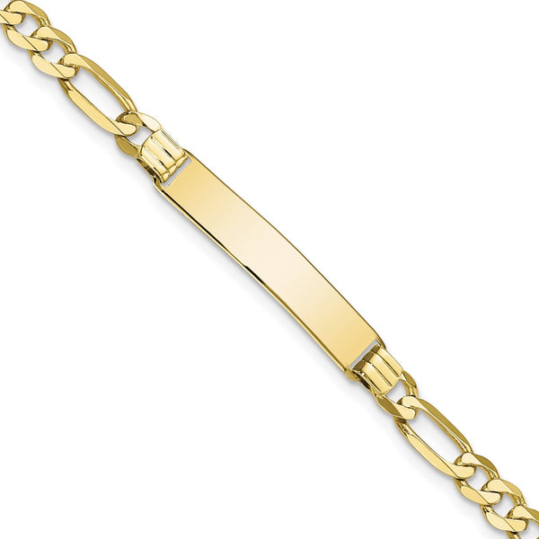 10KT Yellow Gold 7" 6.28MM ID Figaro Bracelet