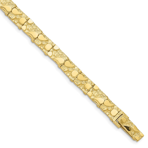 10KT Yellow Gold 7" 7MM Nugget Bracelet