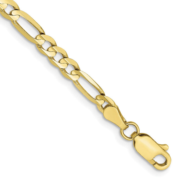 10KT Yellow Gold 8" 4MM Lobster Clasp Figaro Bracelet
